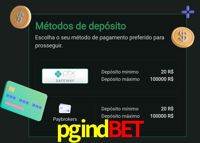 O cassino pgindbet oferece uma grande variedade de métodos de pagamento
